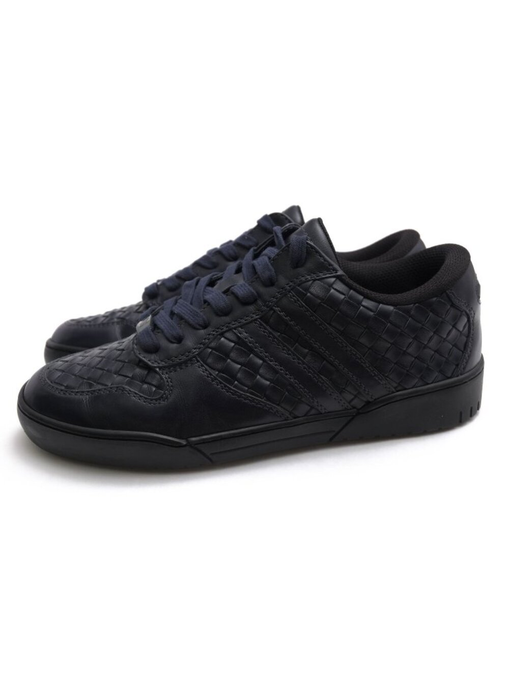 Bottega Veneta Sneakers Low Cut Leather Navy Sneaker Pelle Gomm Intrec S